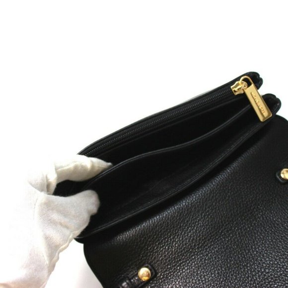 AUTHENTIC UNUSED MICHAEL KORS Chain Bag Pochette Shoulder Bag Black Leather - Picture 3 of 11